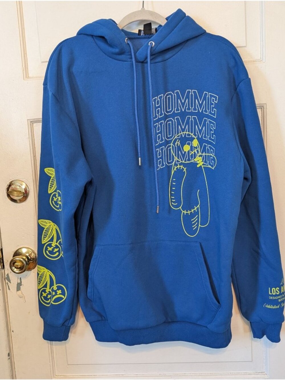 Men's Royal Blue BooHooMan HOMME Hoodie Size S Los Angeles Streetwear Skater